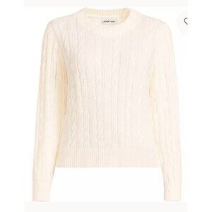NWOT Lands’ End Drifter Cotton Cable Sweater Fresh Ivory Women’s 3X Runs Small